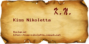 Kiss Nikoletta névjegykártya