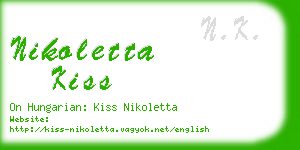 nikoletta kiss business card